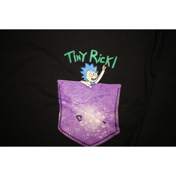 Custom Tiny Rick Black Long Sleeve Shirt - Size Large - Rick & Morty Inspired - Picture 3 of 5
